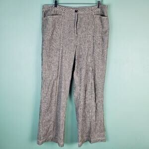 Sundance Andover Wide Leg Linen Striped Pants Size 16